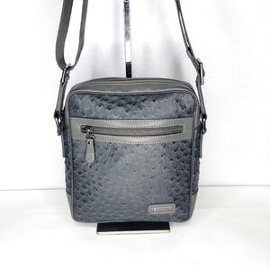 TUSCANO Ostrich‎ and Leather Shoulder Bag Crossbody. P137